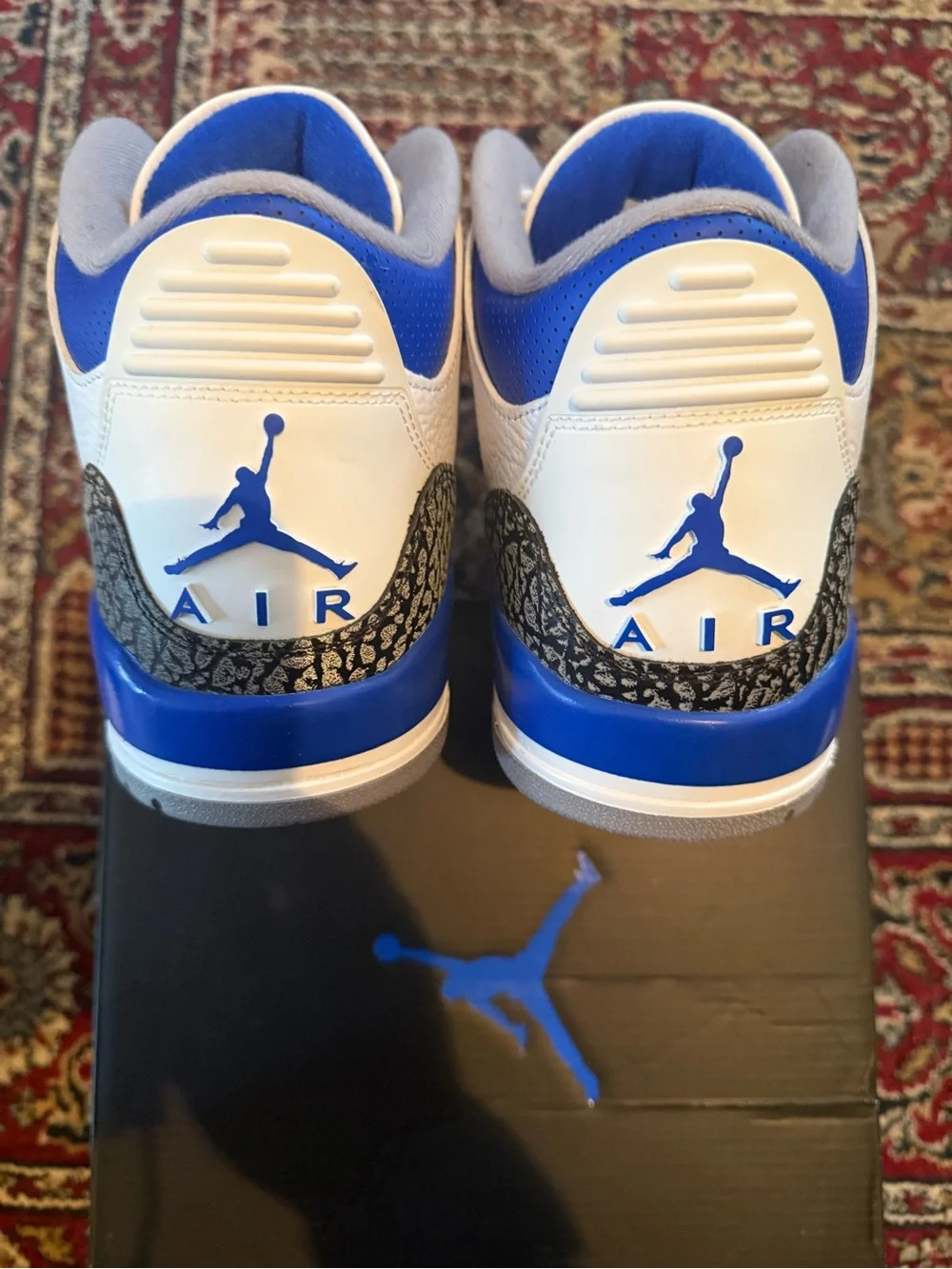 Jordan 3 Retro Racer Blue - Men's White & Royal Blue Basketball Sneakers